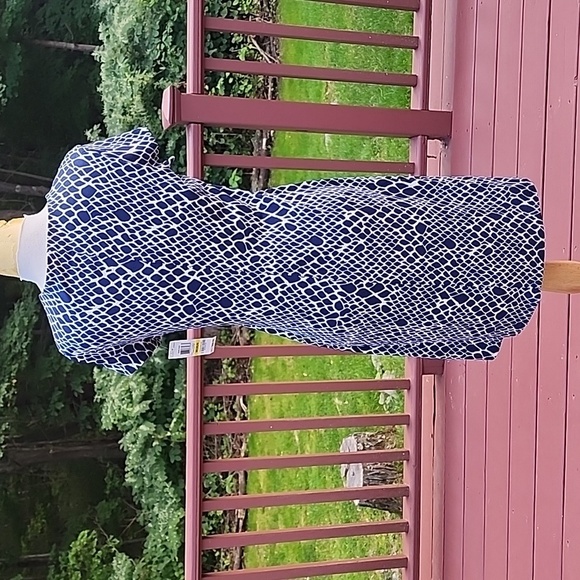 NWT! Charter Club Size M Blue with white printed dress - Picture 4 of 12